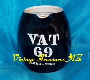 Image for Vat 69 1863-1963 100th Anniversary Black & White Pitcher/Jug/Ewer Scotch Whisky/Whiskey Commemorative Vintage Mid Century Modern Design Bar/Pub/Tavern <b><span style='color:red'>***USPS PRIORITY MAIL SHIPPING INCLUDED – DOMESTIC ORDERS ONLY!***</span></b><span style='color:purple'>